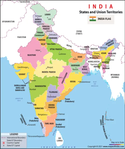 maps of india